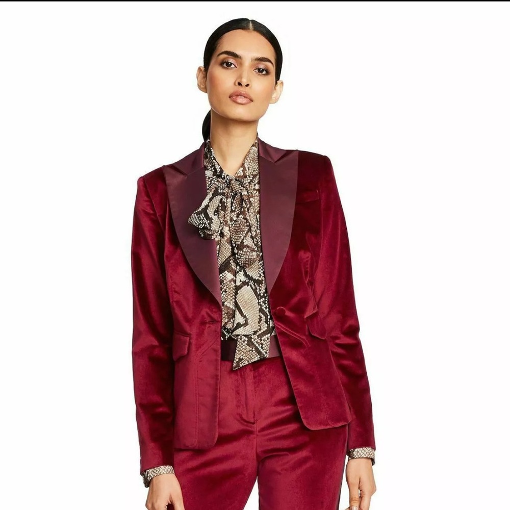 ALTUZARRA X TARGET Women’s Limited Edition Red Velvet Tuxedo Blazer Jacket